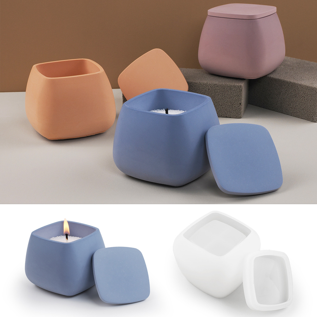 Kraft Box Candle - Stampo in silicone per barattolo di