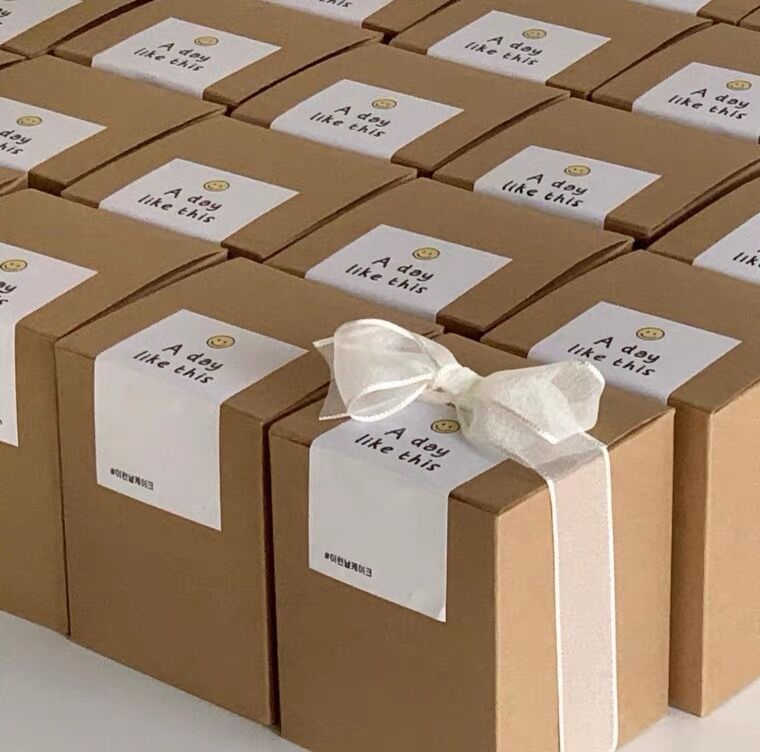 Kraft Box Candle - Scatola di carta Kraft Candela Rossetto